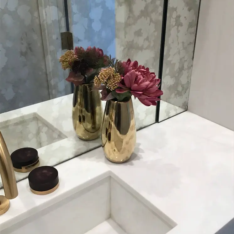 7" Gold Oval Ceramic Table Vase