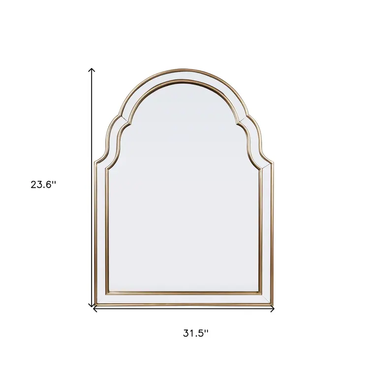 24" Gold Arch Metal Framed Accent Mirror