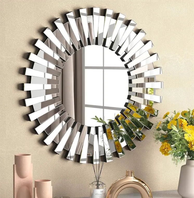 32" Silver Sunburst Unframed Accent Mirror