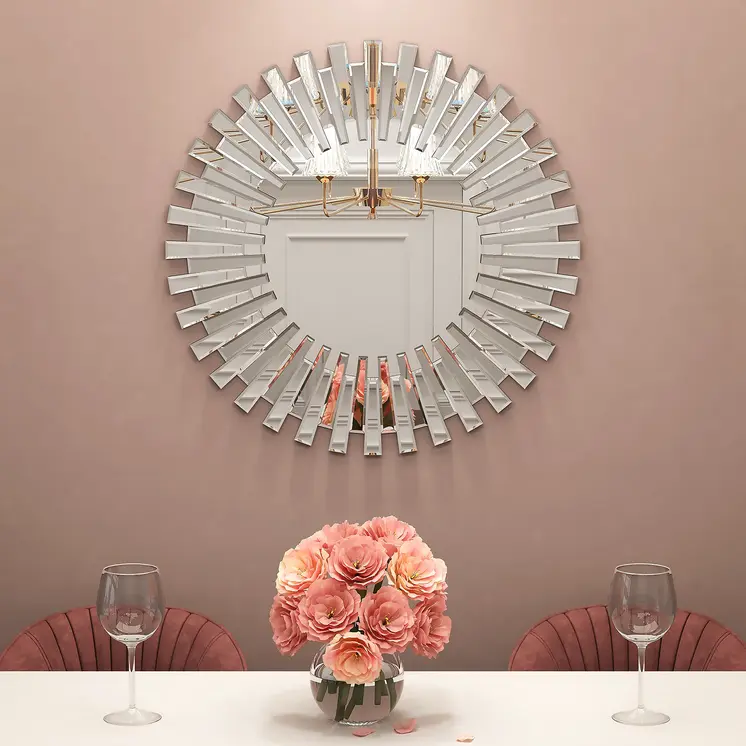 32" Silver Sunburst Unframed Accent Mirror