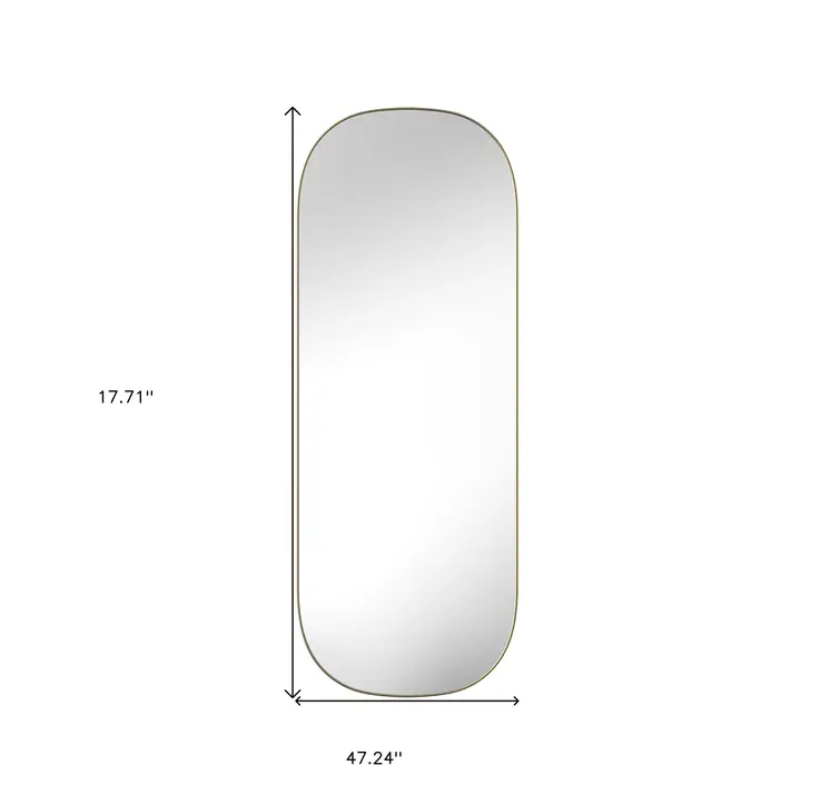 47" Gold Oval Framed Full Length Hanging Mirror