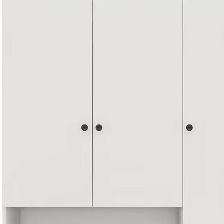 74" White Four Door Three Drawer Combo Dresser