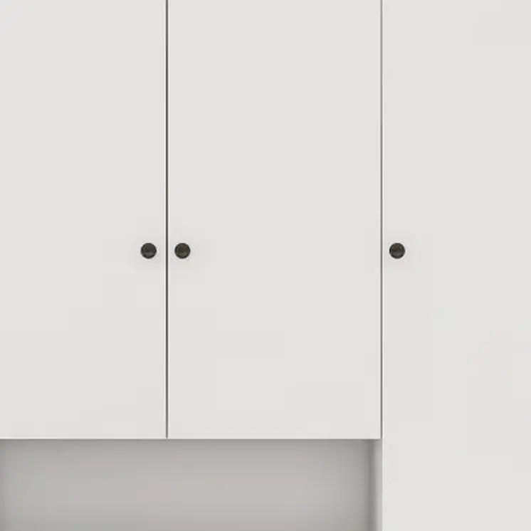74" White Four Door Three Drawer Combo Dresser
