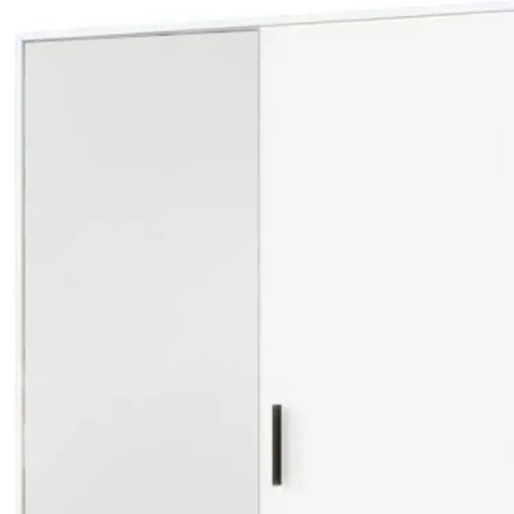 71" White Mirrored Two Door Two Drawer Combo Dresser