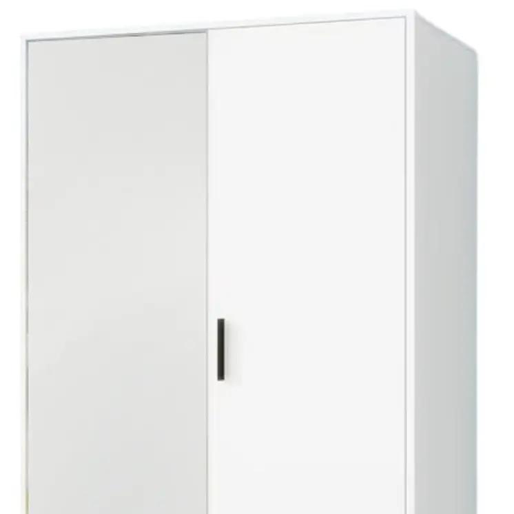 71" White Mirrored Two Door Two Drawer Combo Dresser