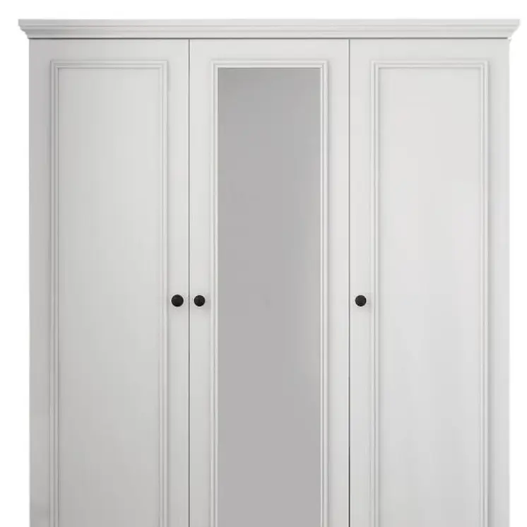 71" White Mirrored Four Door Two Drawer Combo Dresser