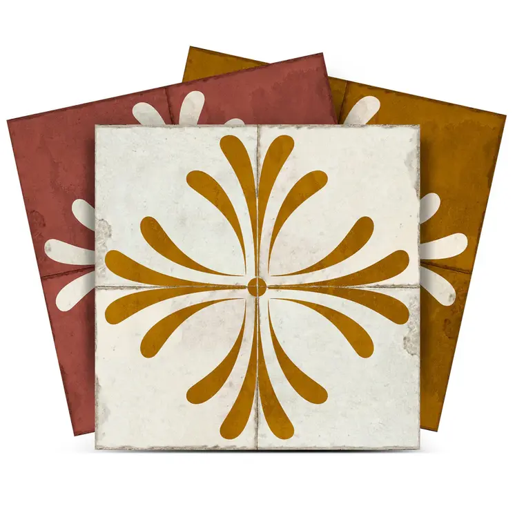 12" x 12" Brown Dark Goldenrod and Beige Angie Mosaic Peel and Stick Removable Tiles