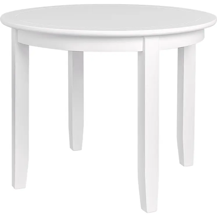 39" White Solid Wood Round Top Dining Table