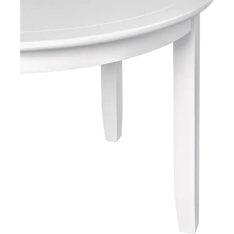 39" White Solid Wood Round Top Dining Table