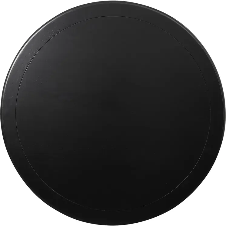 39" Black Solid Wood Round Top Dining Table