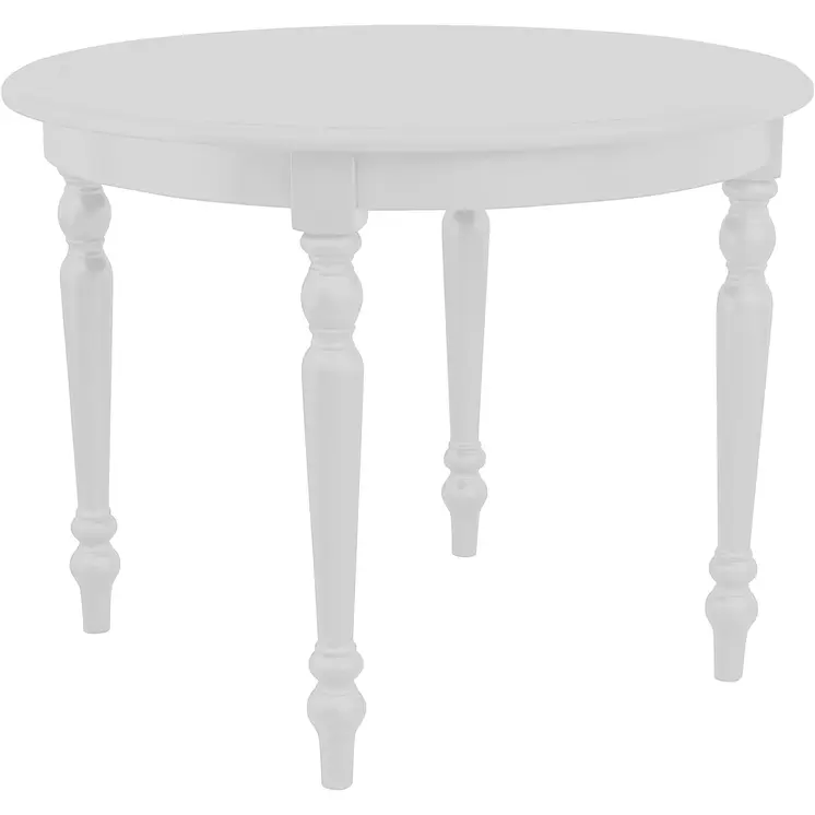 39" White Solid Wood Round Top Dining Table