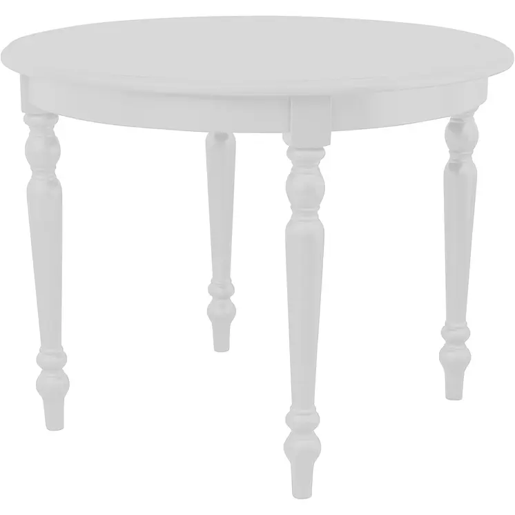 39" White Solid Wood Round Top Dining Table