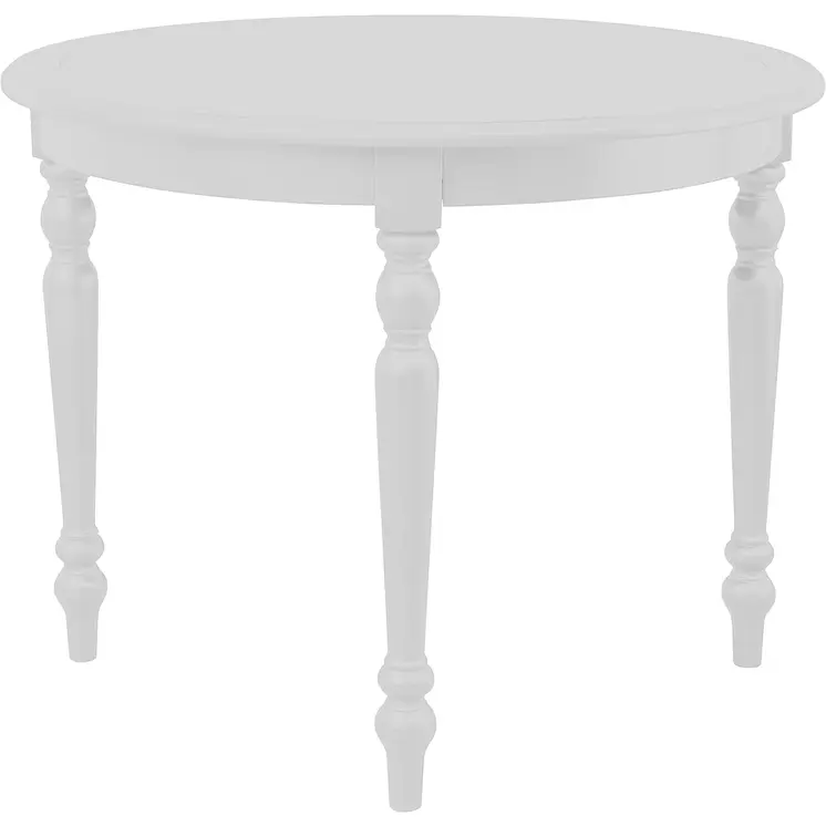39" White Solid Wood Round Top Dining Table