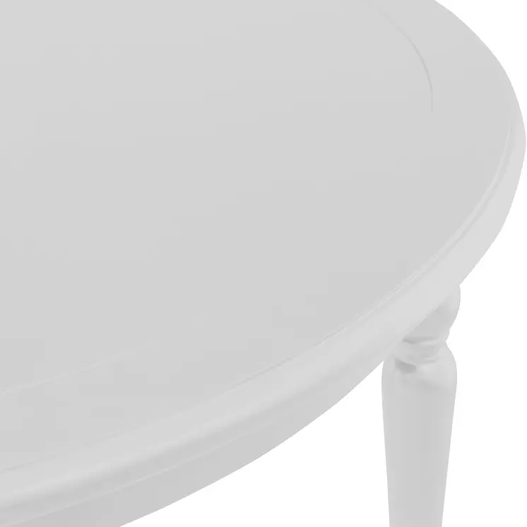 39" White Solid Wood Round Top Dining Table