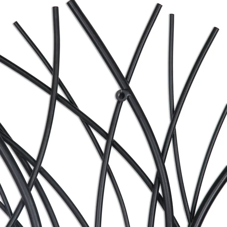 30" X 30" Black Metal Circle Abstract Hanging Dimensional Sculpture
