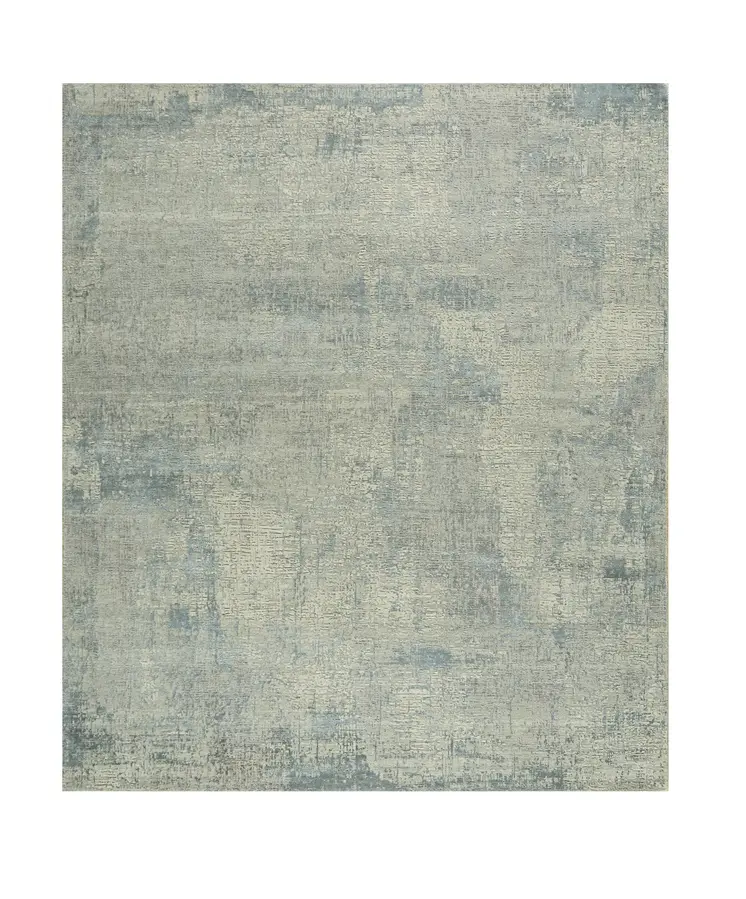 8' X 10' Blue Abstract Hand Knotted Area Rug