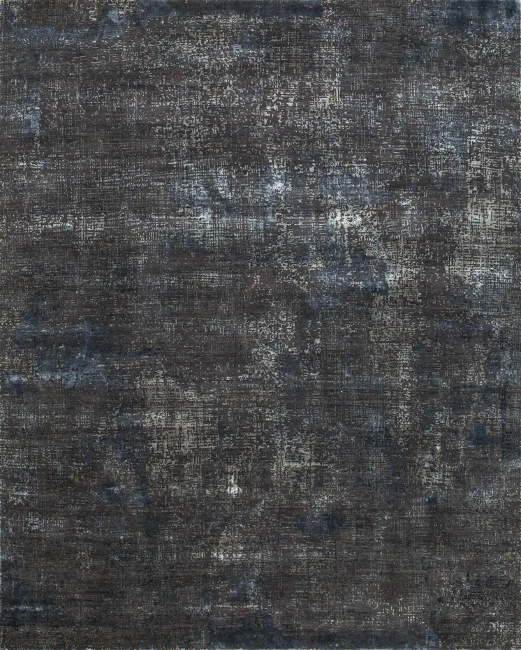 8' X 10' Blue Abstract Hand Knotted Area Rug