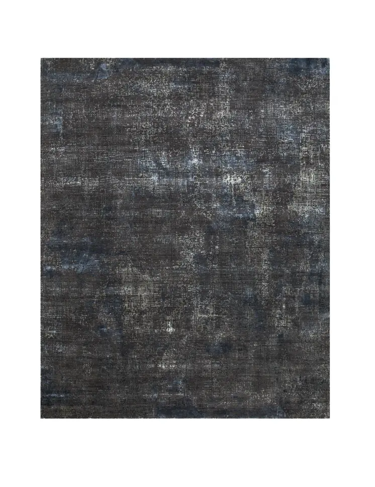 8' X 10' Blue Abstract Hand Knotted Area Rug