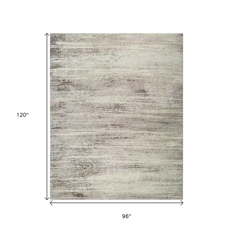 8' X 10' Brown Abstract Hand Knotted Area Rug