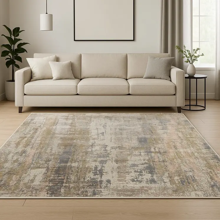 8' X 10' Blue Abstract Hand Knotted Area Rug