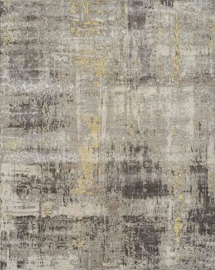 8' X 10' Brown Abstract Hand Knotted Area Rug