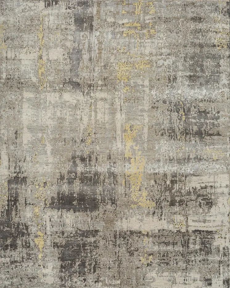 8' X 10' Brown Abstract Hand Knotted Area Rug