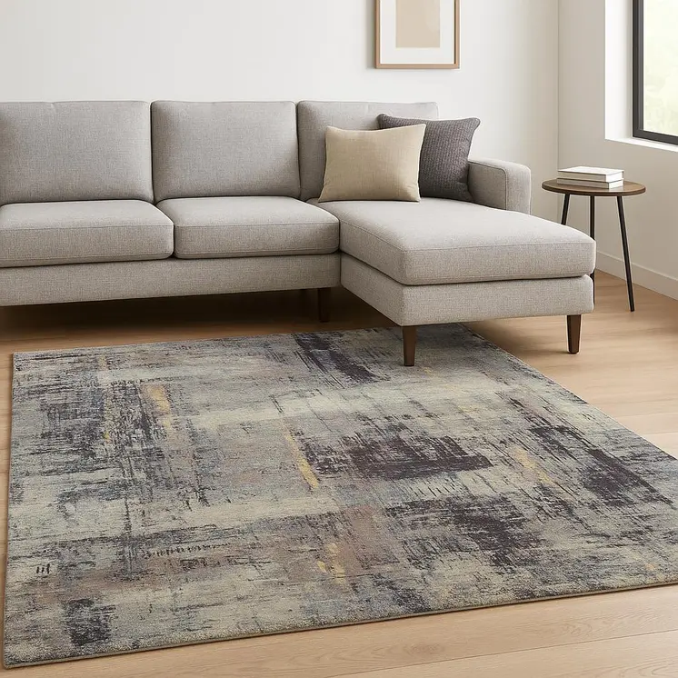 8' X 10' Purple Abstract Hand Knotted Area Rug