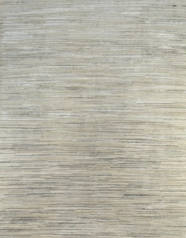 8' X 10' Beige Abstract Hand Knotted Area Rug