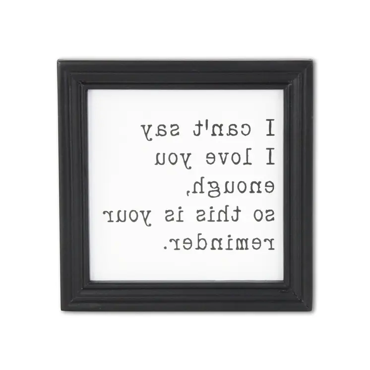 Black And White I Cant Say I Love You Enough Black Framed Print Wall Art