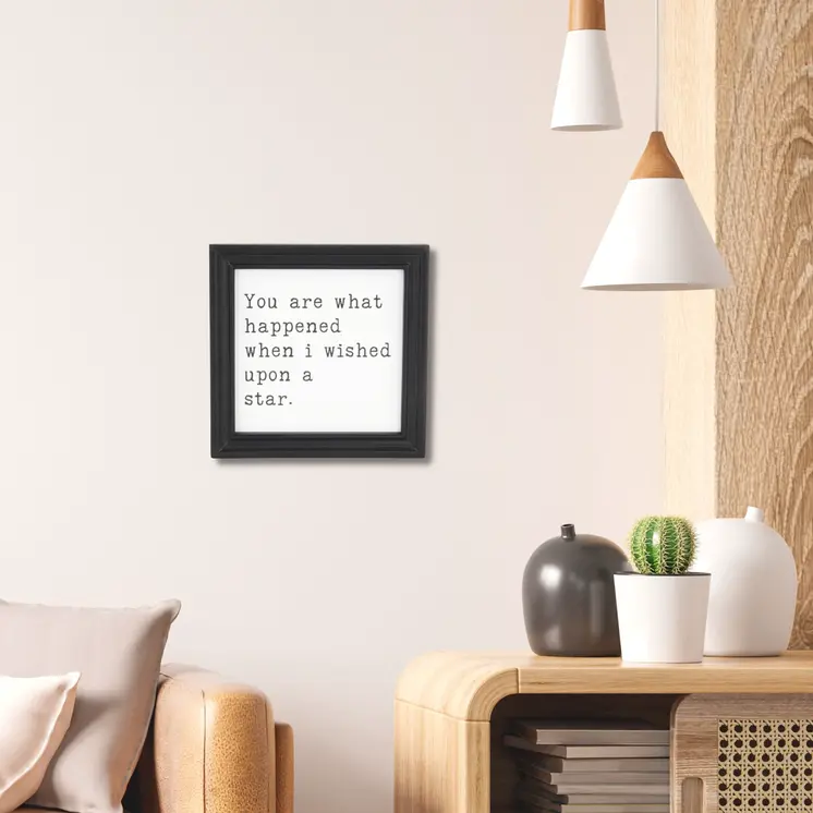 When I wished Upon A Star Black Framed Print Wall Art