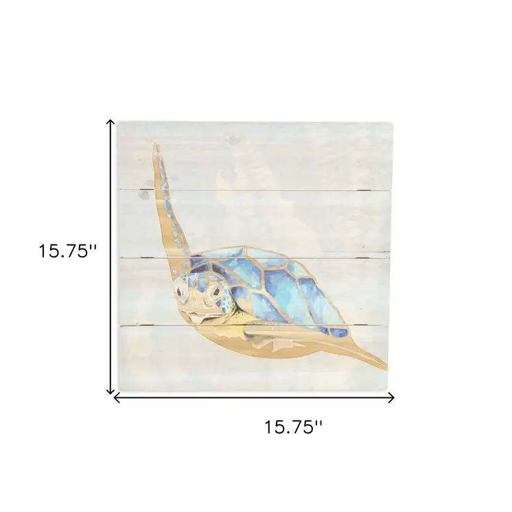 Sea Turtle Wooden Plank Unframed Wall Art