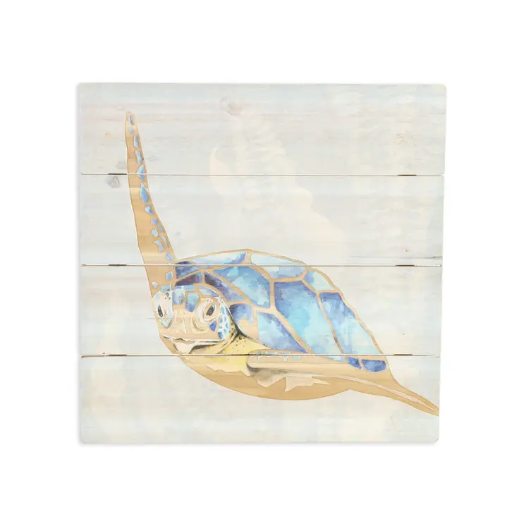 Sea Turtle Wooden Plank Unframed Wall Art