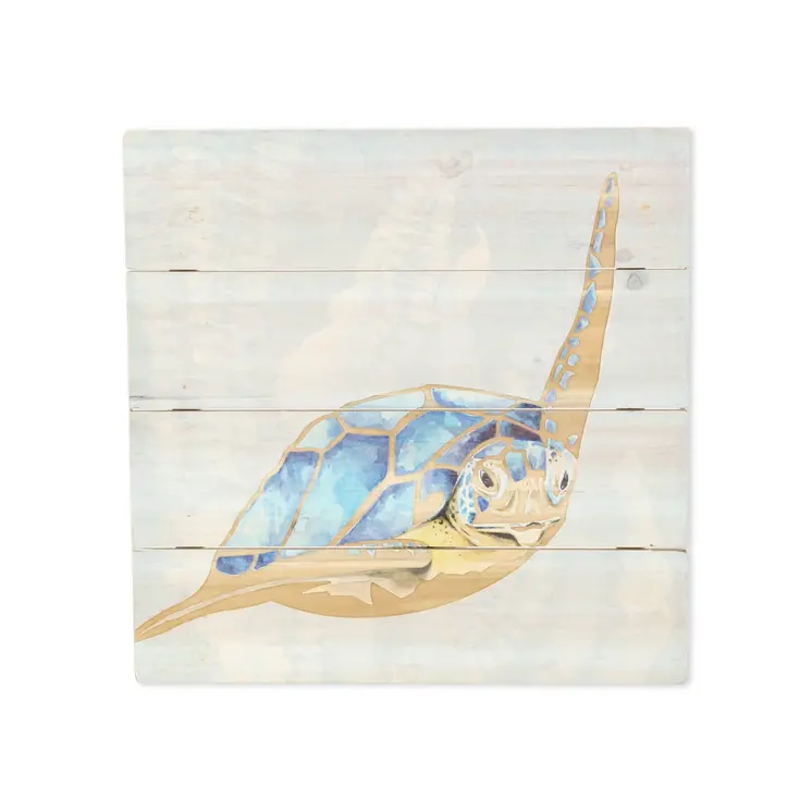 Sea Turtle Wooden Plank Unframed Wall Art