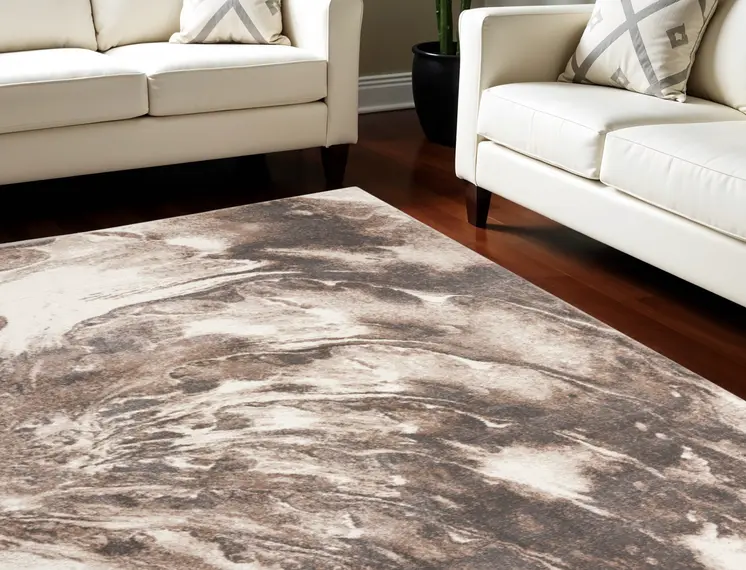8' X 10' Tan Abstract Power Loom Area Rug