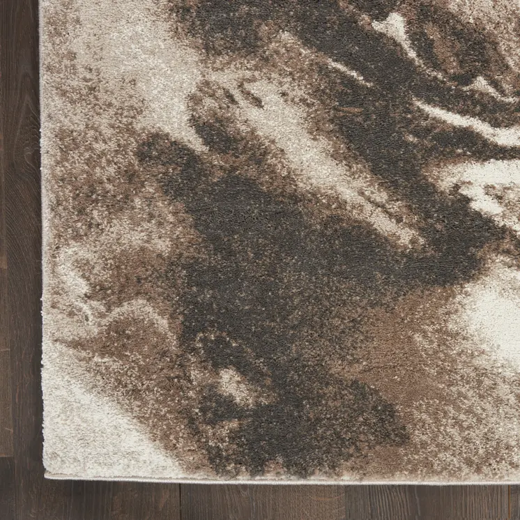8' X 10' Tan Abstract Power Loom Area Rug