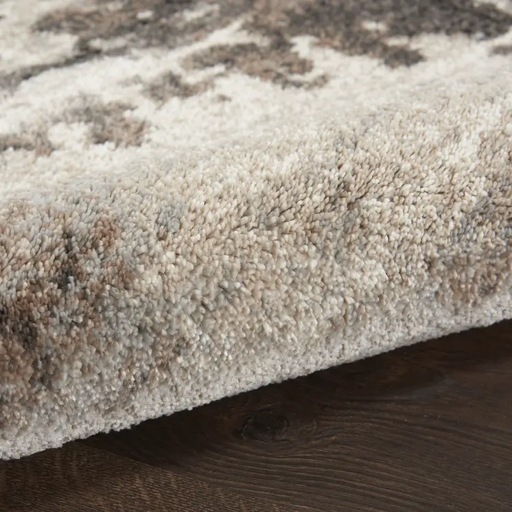 5' X 7' Tan Abstract Power Loom Area Rug