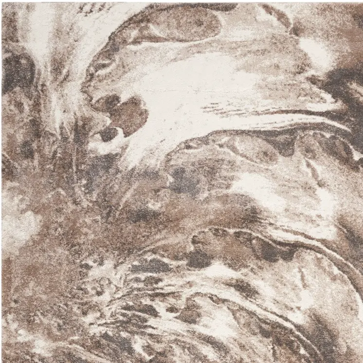 4' X 6' Tan Abstract Power Loom Area Rug