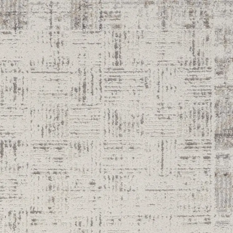 16' Ivory and Gray Abstract Runner Rug