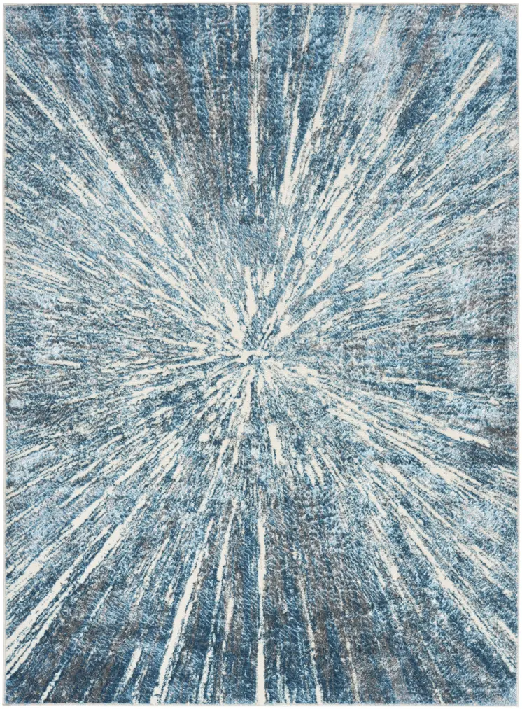 4' X 6' Blue Abstract Area Rug