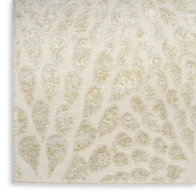 4' X 6' Ivory Abstract Area Rug