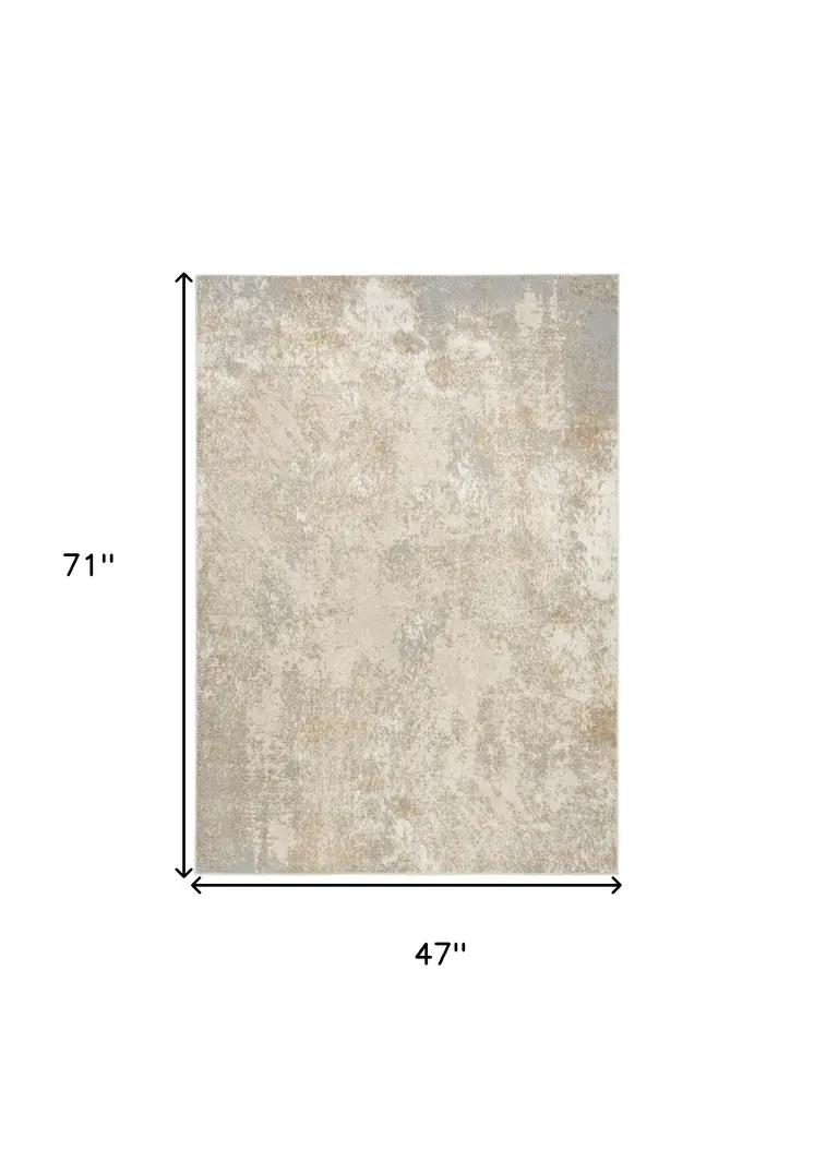 4' X 6' Gray Abstract Area Rug