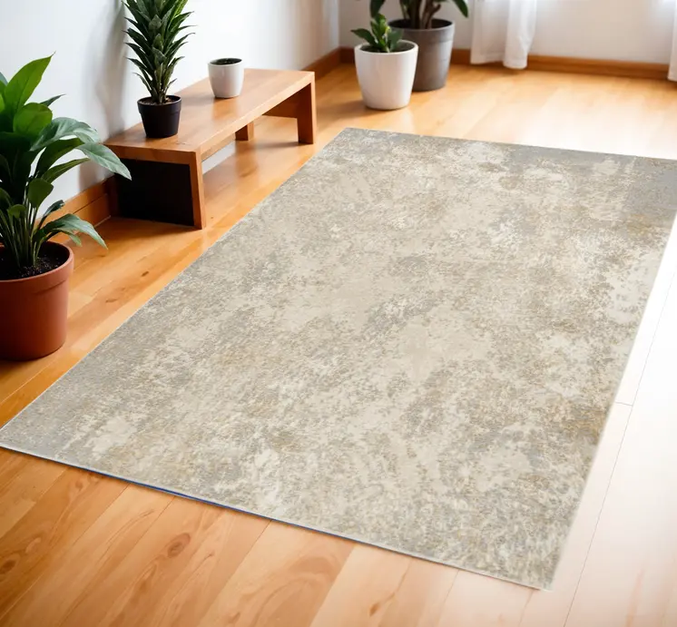 4' X 6' Gray Abstract Area Rug