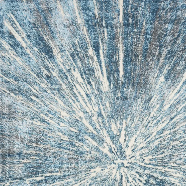 5' X 7' Blue Abstract Area Rug