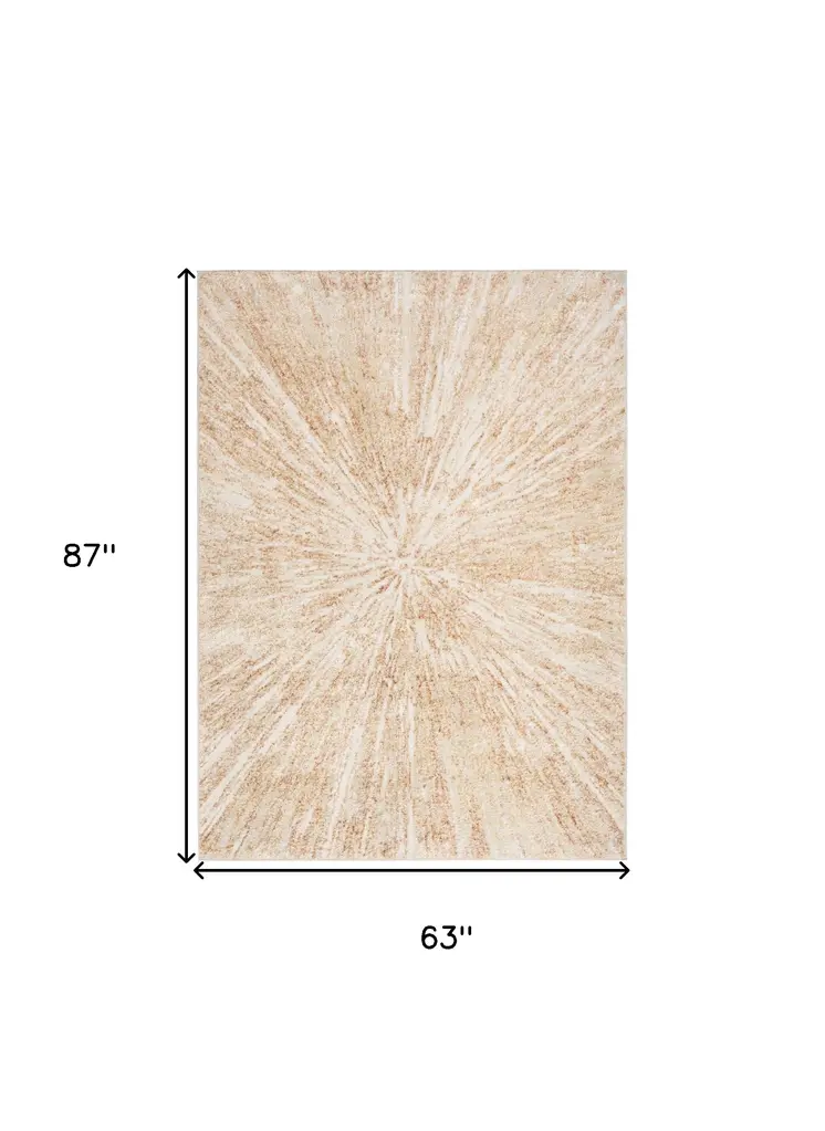5' X 7' Ivory Abstract Area Rug