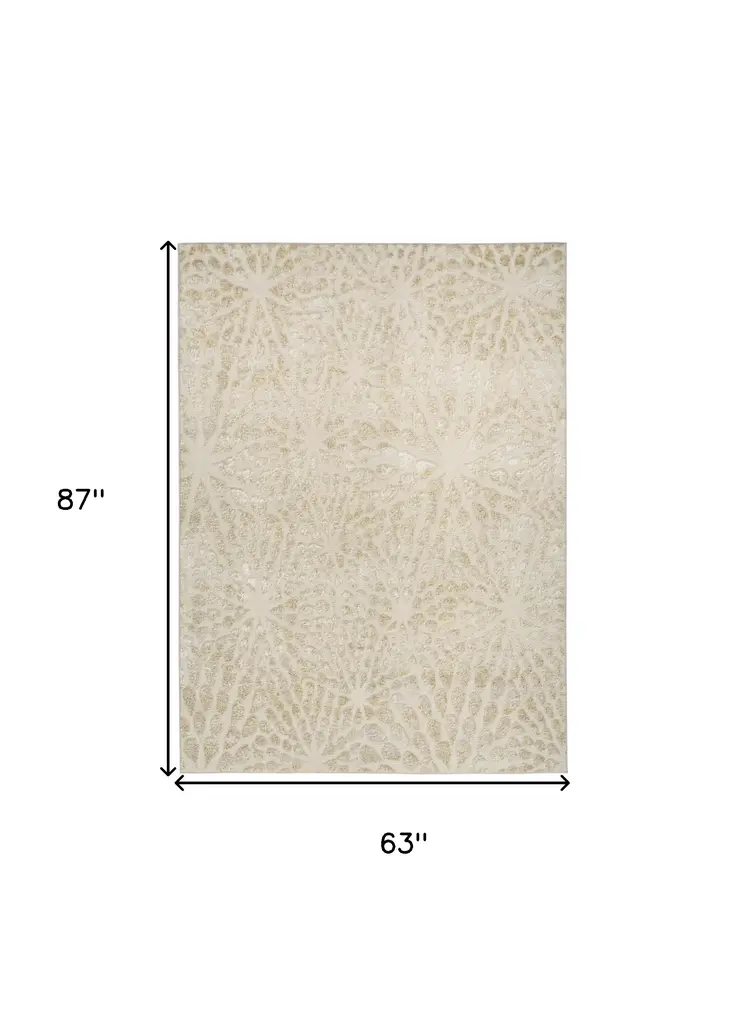 5' X 7' Ivory Abstract Area Rug