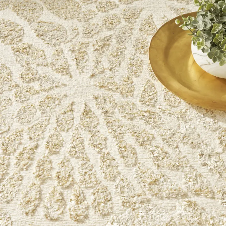 5' X 7' Ivory Abstract Area Rug