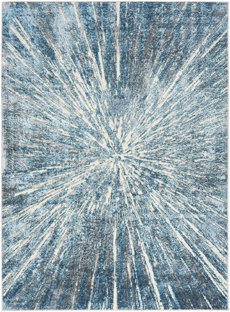 8' X 10' Blue Abstract Area Rug