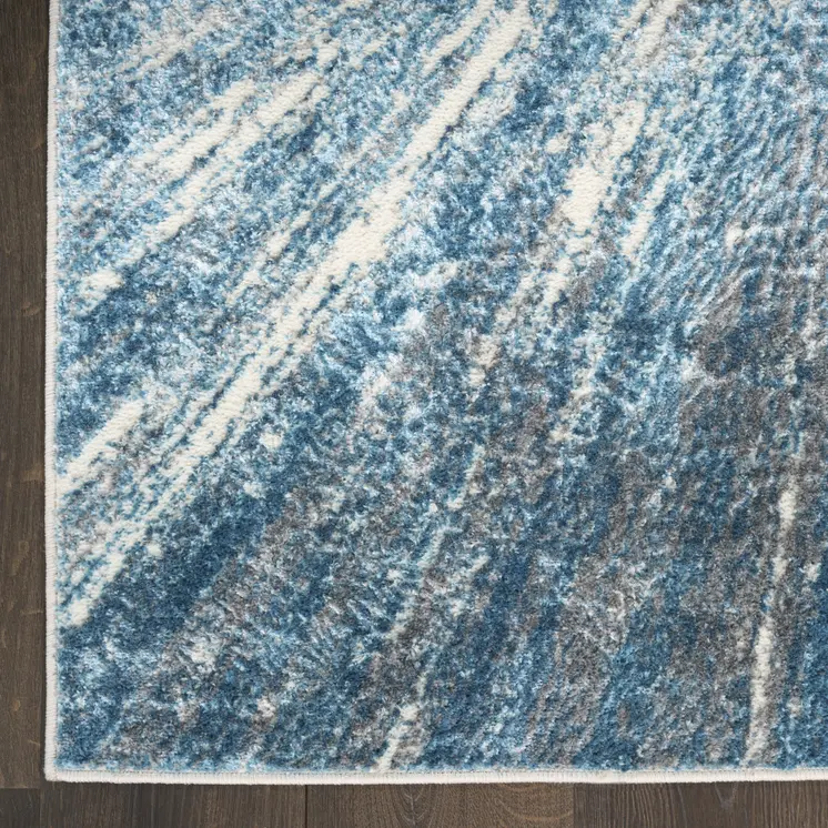 8' X 10' Blue Abstract Area Rug