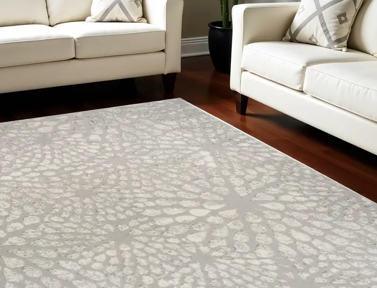 8' X 10' Gray Abstract Area Rug