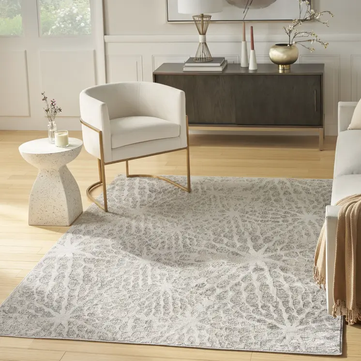 8' X 10' Gray Abstract Area Rug